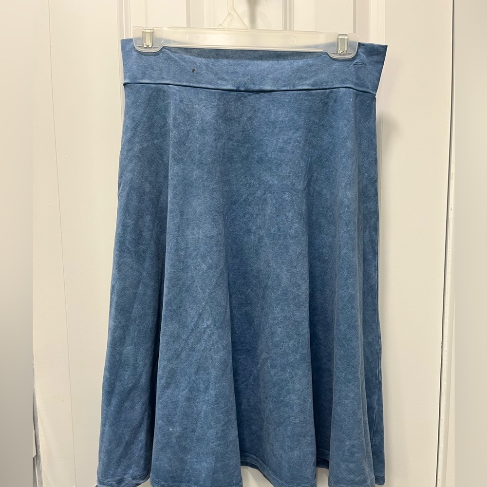 Fake denim skater skirt